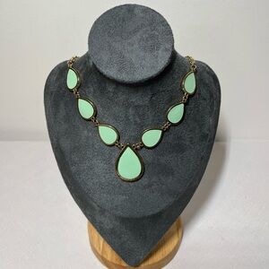Vintage reversible, peach and mint green Teardrop Necklace. Adjustable length